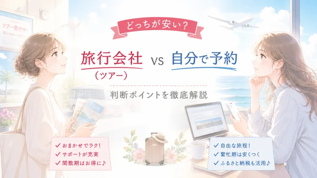 旅行会社と自分で予約はどっちが安い？判断ポイントを徹底解説