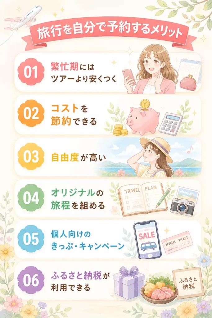 旅行を自分で予約するメリット
