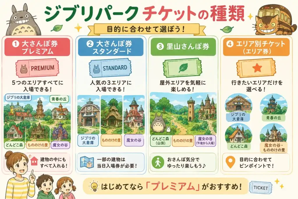 ジブリパークチケットの種類