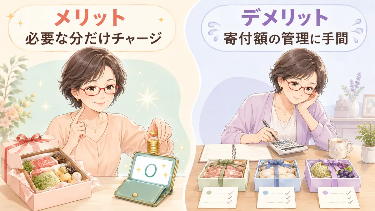 返礼品ごとにチャージするメリットとデメリット