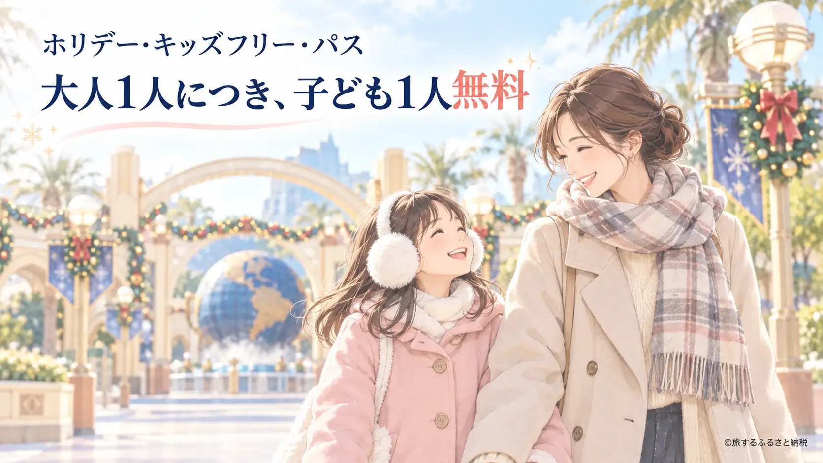 USJホリデー・キッズフリー・パス 大人1人につき子ども1人無料