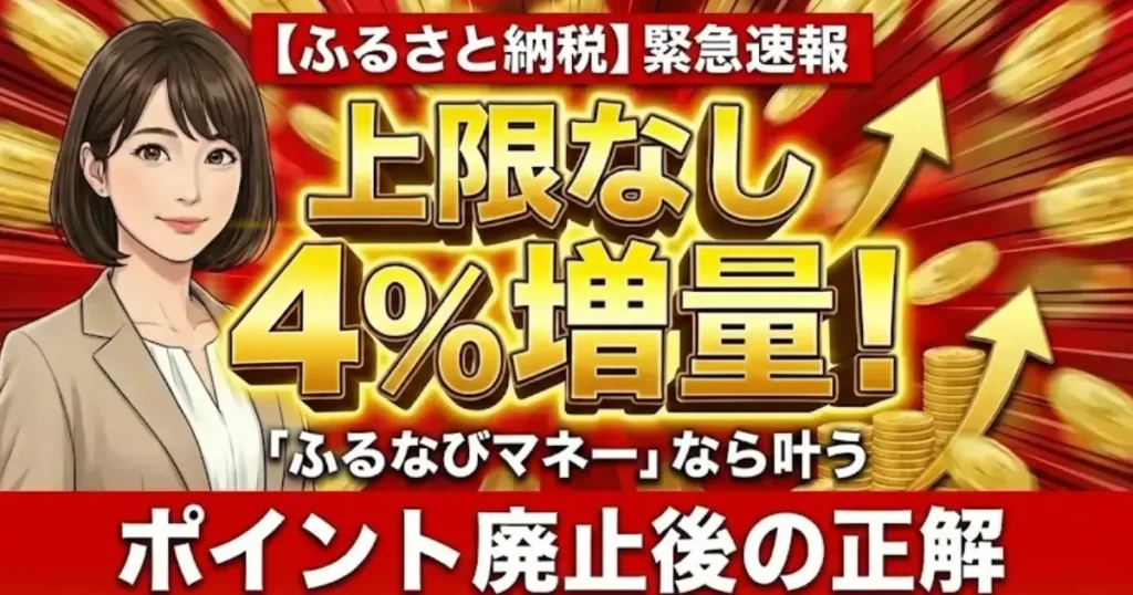 ふるなびマネー4%増量